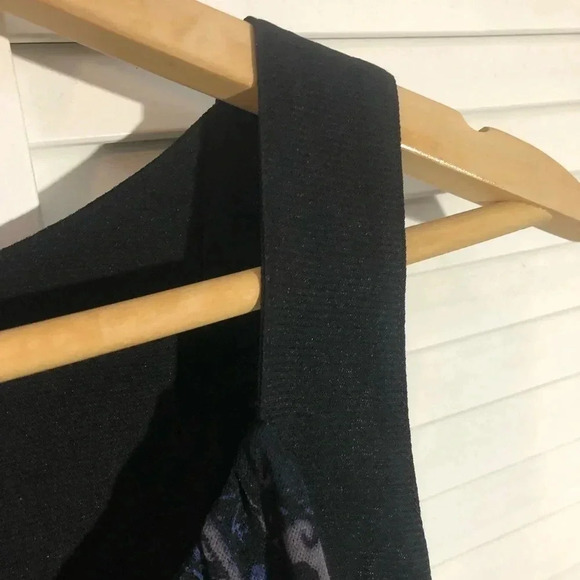 Vivienne Tam Abstract Blue Black Sleeveless Lined Mini Shift Dress Artsy Size S - Picture 2 of 10